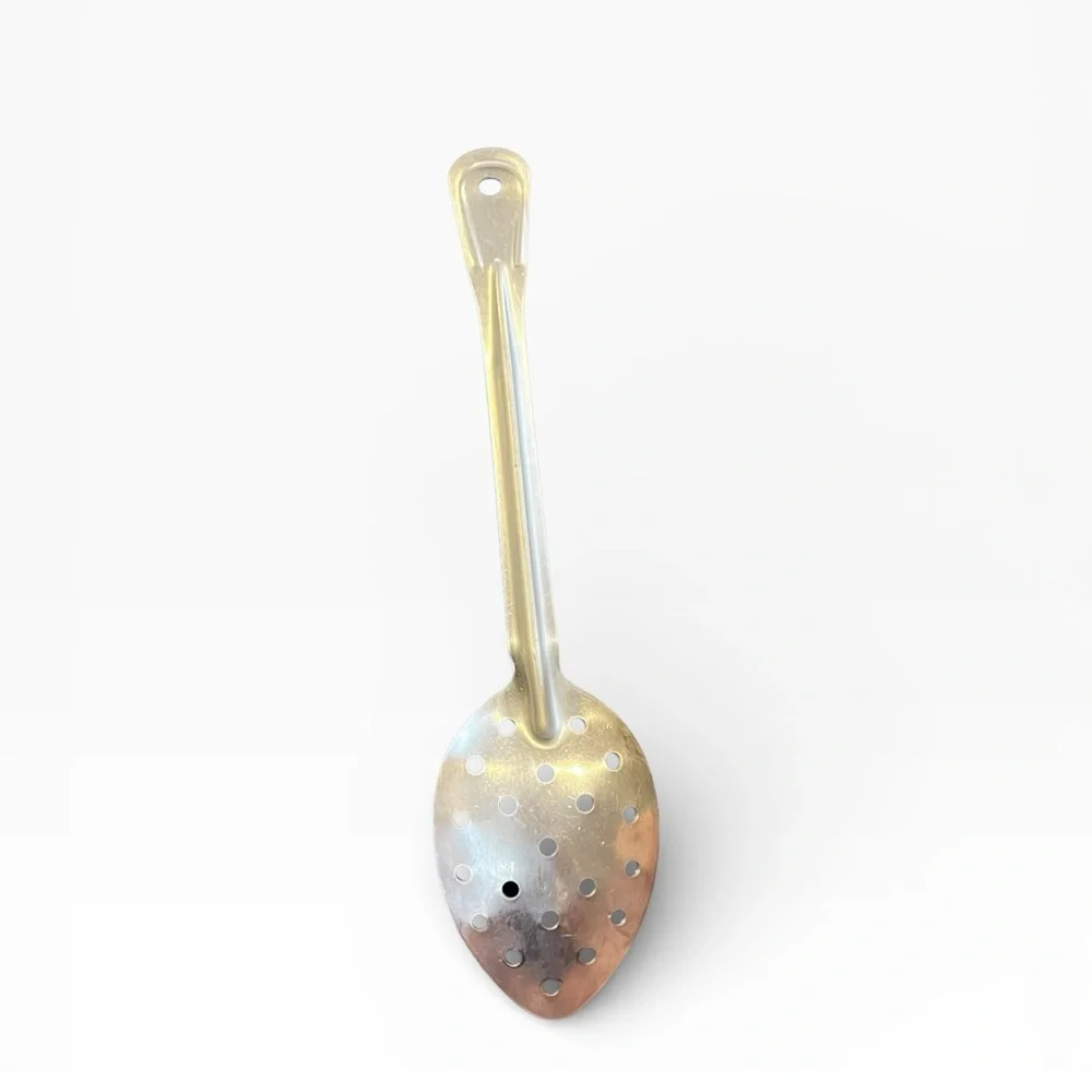 Stainless steel slotted perforated serving spoon